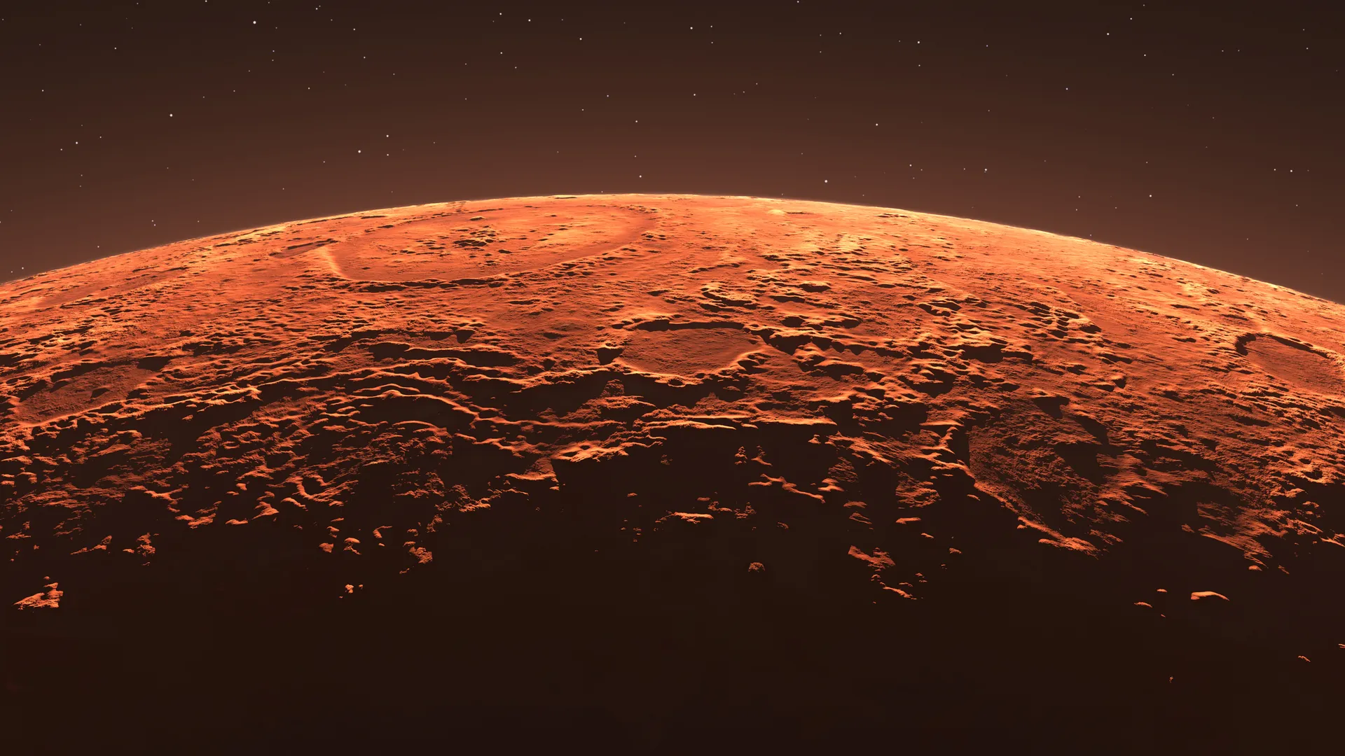 Red de cuevas en Marte