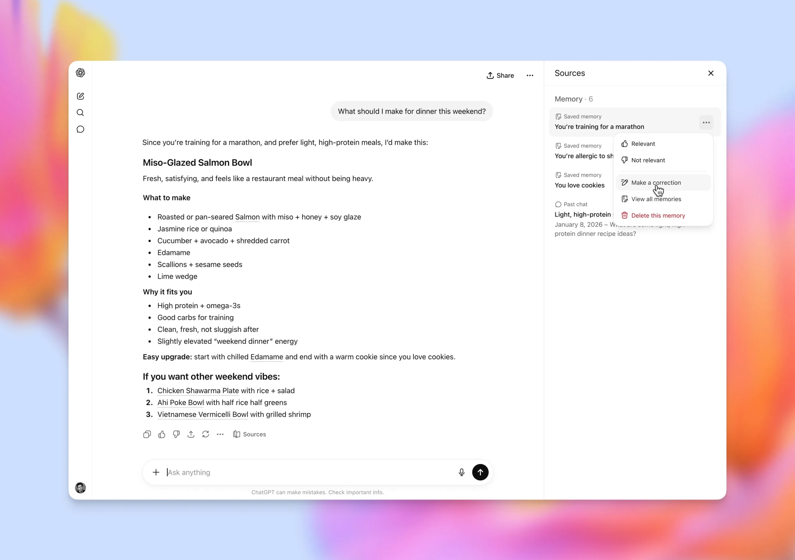 Actualización de memoria en ChatGPT GPT-5.5 Instant