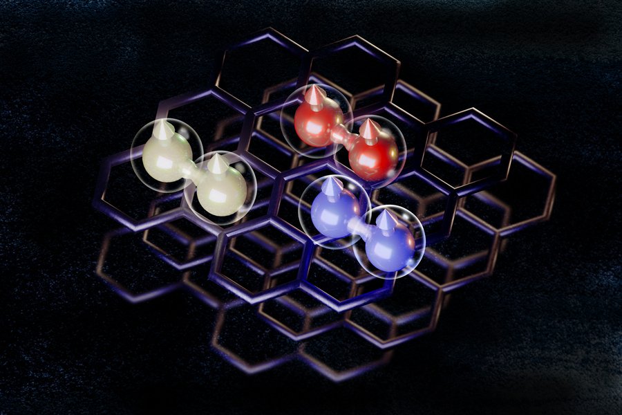 Ilustración de capas de grafeno superconductoras