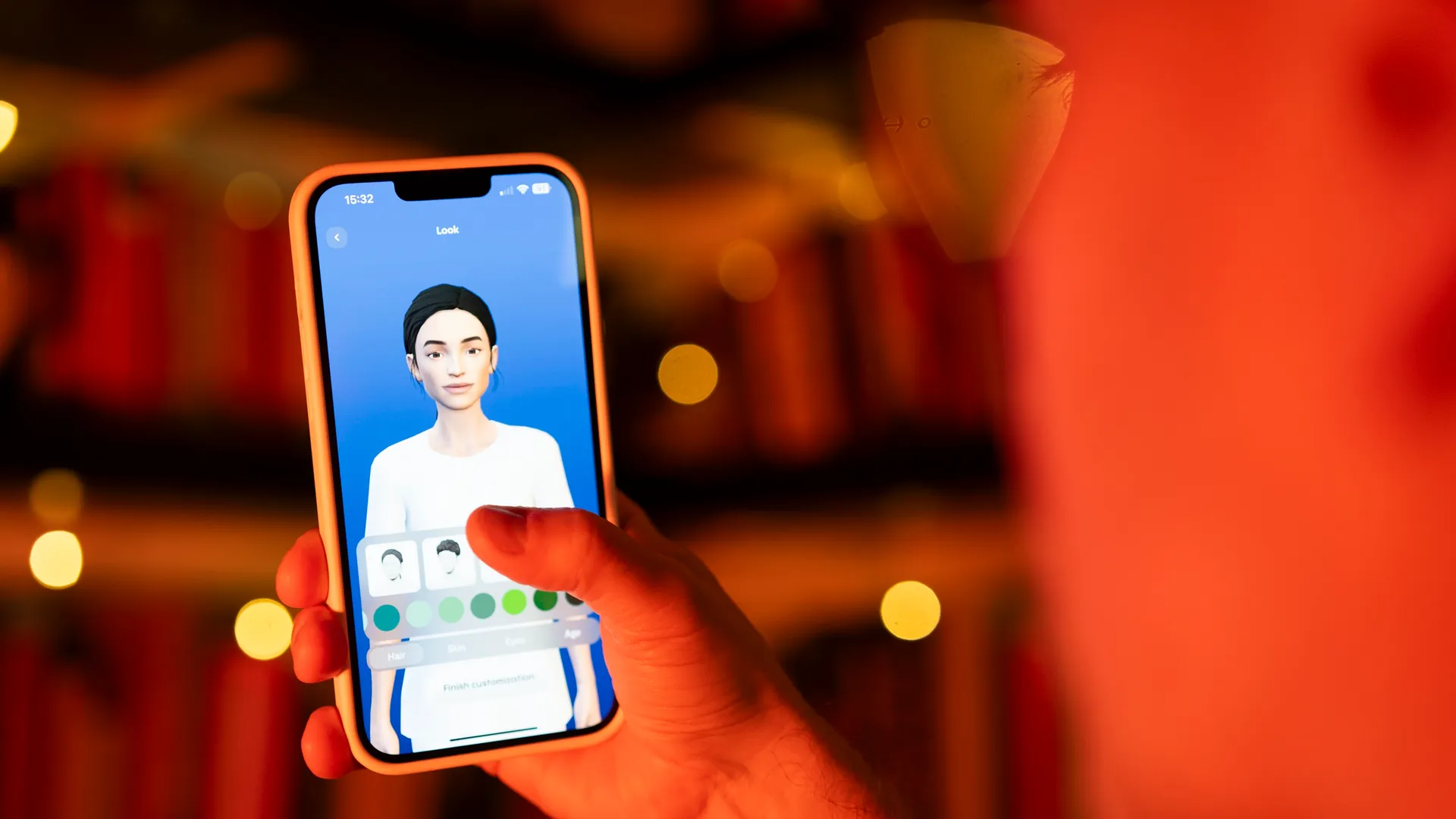 Ilustración de un smartphone con un chatbot de IA y la bandera de China de fondo