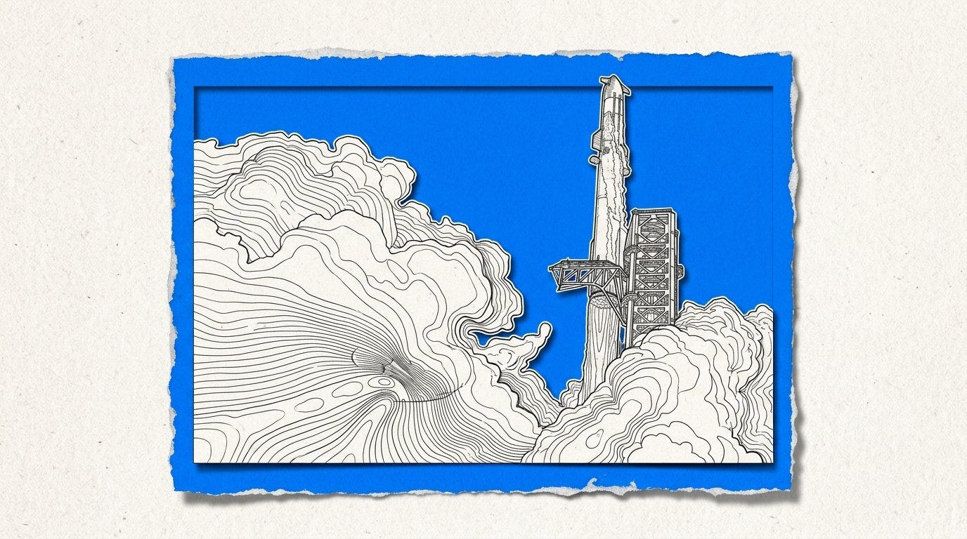 Cohete Starship de SpaceX en la plataforma de lanzamiento de Starbase, Texas